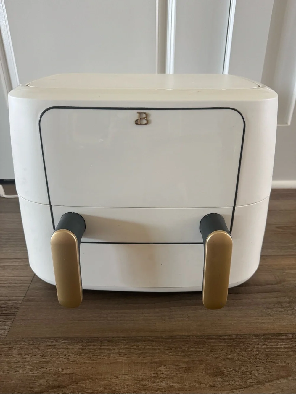 Beautiful by drew White double air fryer with Gold Handles